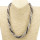 3lines metal necklace, grey-silver