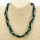 3lines metal necklace, black-silver-green