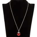 Necklace with pendant glass ball, red