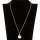 Necklace with pendant glass ball, white