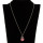 Necklace with pendant glass ball, pink