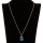 Necklace with pendant glass ball, turquoise