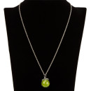 Necklace with pendant glass ball, light green