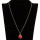 Necklace with pendant glass ball, red