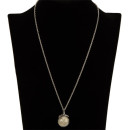 Necklace with pendant glass ball, creme
