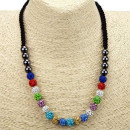 Necklace with shining ball beads, mix