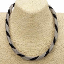 Modische Halskette, Silber-Schwarz