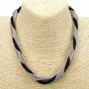 Modische Halskette, Silber-Blau