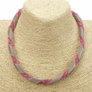 Modische Halskette, Silber-Pink
