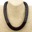 Netzkette Big mit Glitzersteinchen, 16mm, Schwarz-Rot