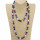 Long freshwater pearl necklace with fantasy pearls, 120cm, red-blue-cream