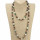 Long freshwater pearl necklace with fantasy pearls, 120cm, green-brown-cream