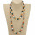 Long freshwater pearl necklace with fantasy pearls, 120cm, turquoise-orange cream