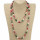 Long freshwater pearl necklace with fantasy pearls, 120cm, green-red-brown-cream