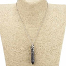 Necklace with natural stone pendant Pendulum, Black...