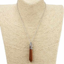 Necklace with natural stone pendant pendulum, Gold Sandstone