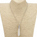 Necklace with natural stone pendant pendulum, rock crystal