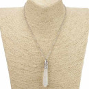 Necklace with natural stone pendant pendulum, rock crystal
