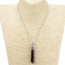 Necklace with natural stone pendant Pendulum, Amethyst