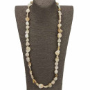 long necklace mother of pearl, 80cm, cream