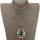 Long necklace, 74cm, rose gold-green