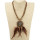 Necklace leather, brown-red