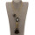 Necklace leather, black-gold