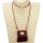 Necklace leather, red