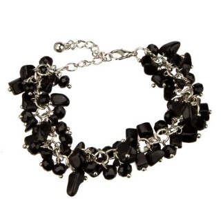 Bracelet with natural stones, black agate