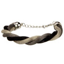 3lines metal bracelet, black-silver