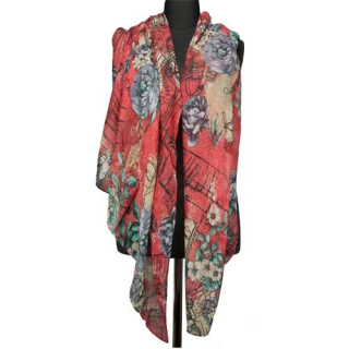 Scarf, red, 180x90cm