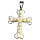 Edelstahlanhänger Kreuz mit Steinen, 52mm, Bicolor