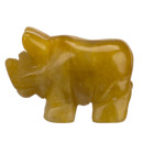 Gravur Nashorn, 48mm, gelbe Jade