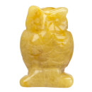 engraving owl, 48mm, yellow jade