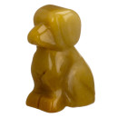 Gravur Hund, 47mm, gelbe Jade