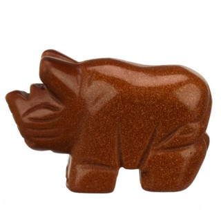 Gravur Nashorn, 48mm, Goldflluss
