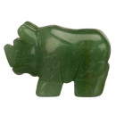 Gravur Nashorn, 48mm, grüner Aventurin