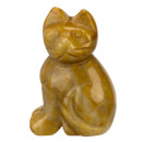Gravur Katze, 38mm, gelbe Jade