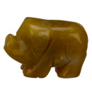 Gravur Schwein, 49mm, gelbe Jade