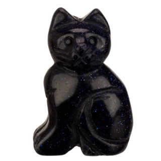engraving cat, 49mm, blue sandstone