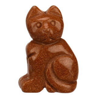 Gravur Katze, 49mm, Goldfluss