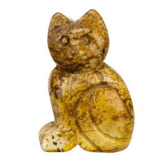 Gravur Katze, 49mm, Bilderjaspis