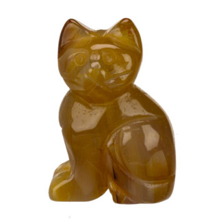 Gravur Katze, 49mm, roter Achat