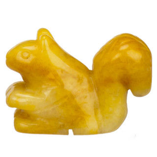 Gravur Eichhörnchen, 48mm, gelbe Jade