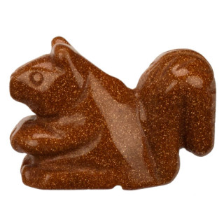 engraving squirrel, 48mm, gold sandstone
