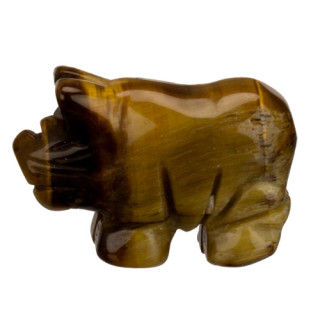Gravur Nashorn, 40mm, Tigerauge