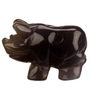 engraving rhino horn, 40mm, grey agate