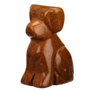 engraving dog, 38mm, gold sandstone