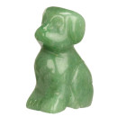 Gravur Hund, 38mm, grüner Aventurin