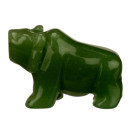 Gravur Flusspferd, 36mm, grüner Aventurin
